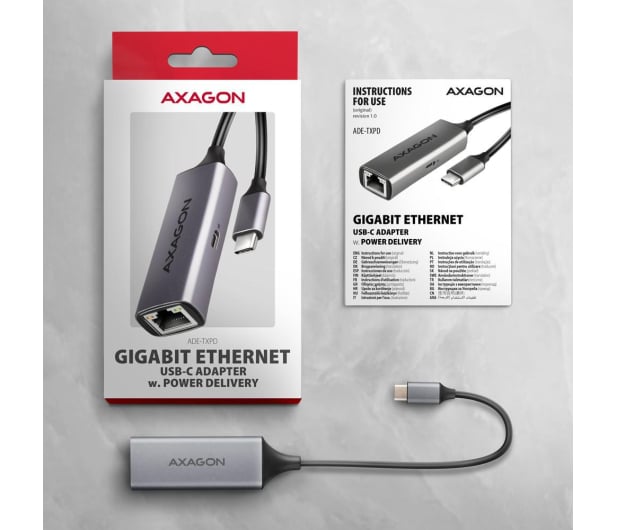 Axagon ADE-TXPD USB-C gigabit ethernet adapter z PD 100W - 1485410 - zdjęcie 7